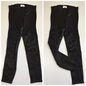 NWT L'AGENCE Black France 100% Genuine Lamb Leather Slim Fit Legging Pants